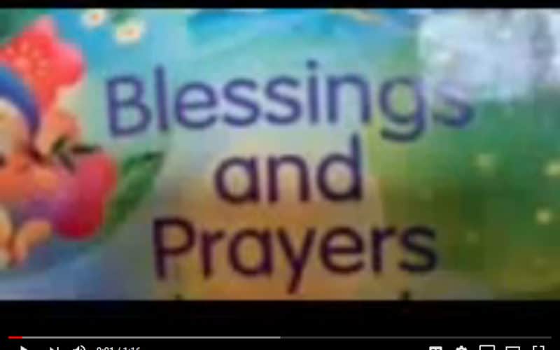 Morning Prayer Graphic "Blessings and Prayers" with flowers
