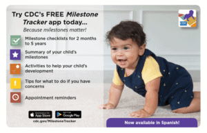 CDC's free milestone tracker app info